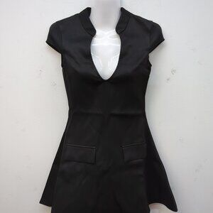 Pretty Little Thing Woven Structured Shift Women's Dress US 2P Black